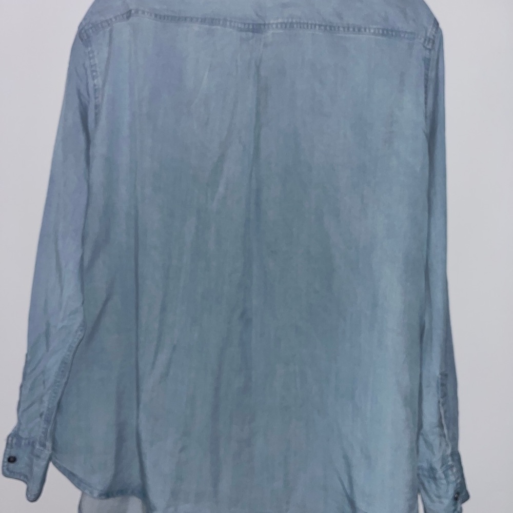 Chaps Button Down Light Weight Denim Long Sleeve … - image 4